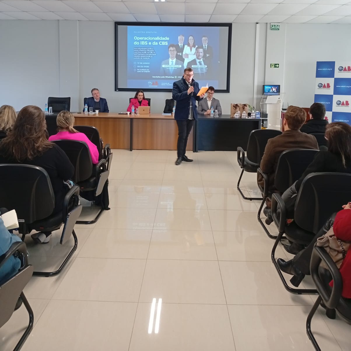 Abertura do evento sobre IBS e CBS promovido pelas comissões da OAB Novo Hamburgo